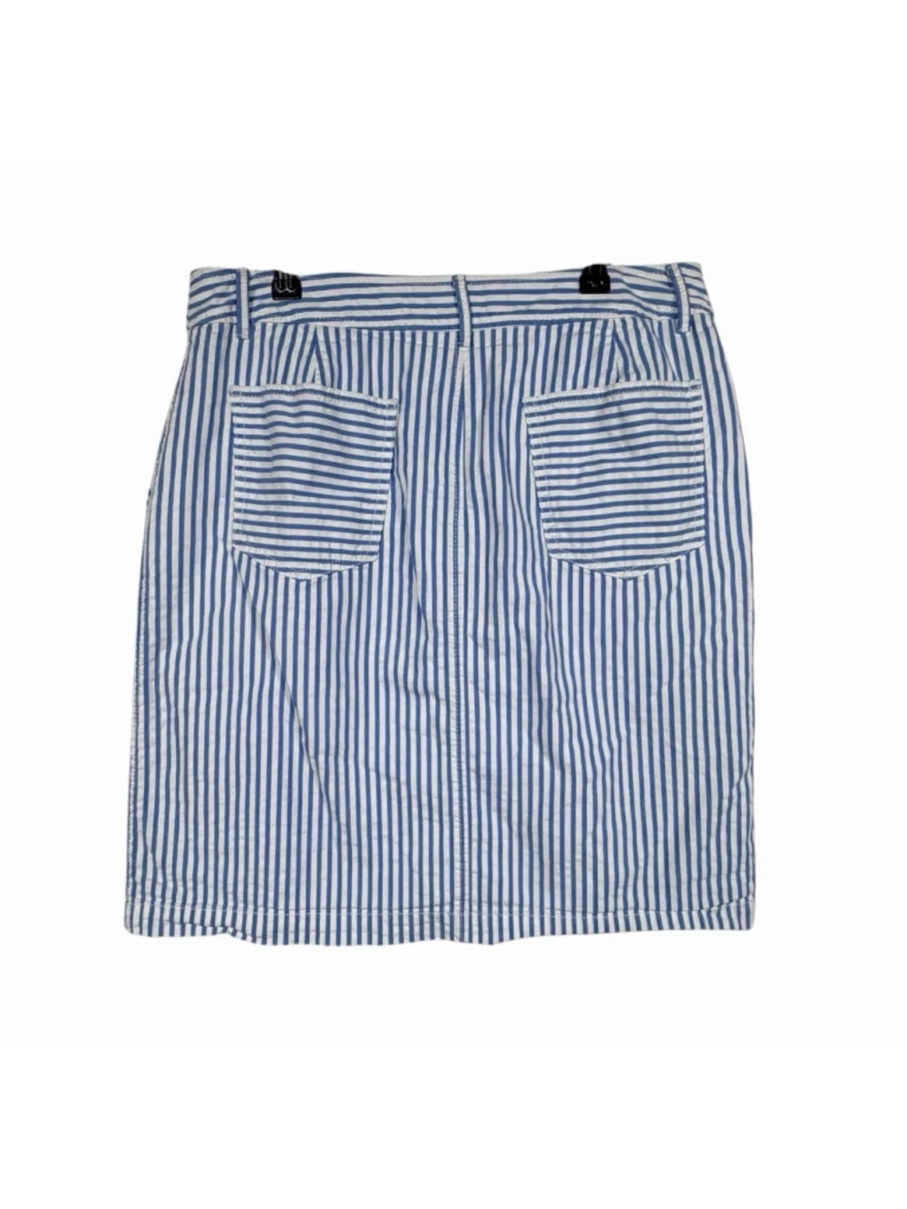 Talbots Preppy Blue and White Striped Cotton Lined Skirt Women's Size 10